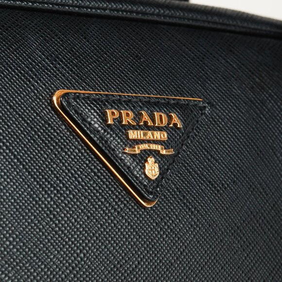 Prada Black Saffiano-Leather Top-Handle Briefcase - Picture 8 of 14